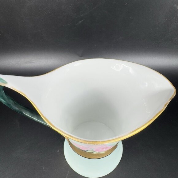 HR Cacilie Bavaria Germany Pitcher Jug Gold Trim Floral Pattern Favorite Marked - Picture 10 of 14